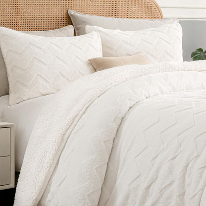 Luxe Flannel Sherpa Comforter Set – 3-Piece Winter Warmth