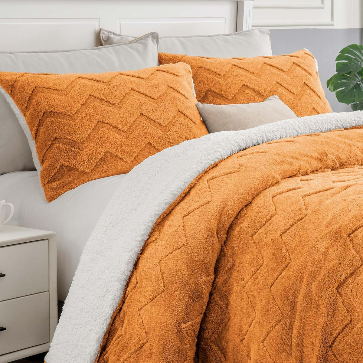 Luxe Flannel Sherpa Comforter Set – 3-Piece Winter Warmth