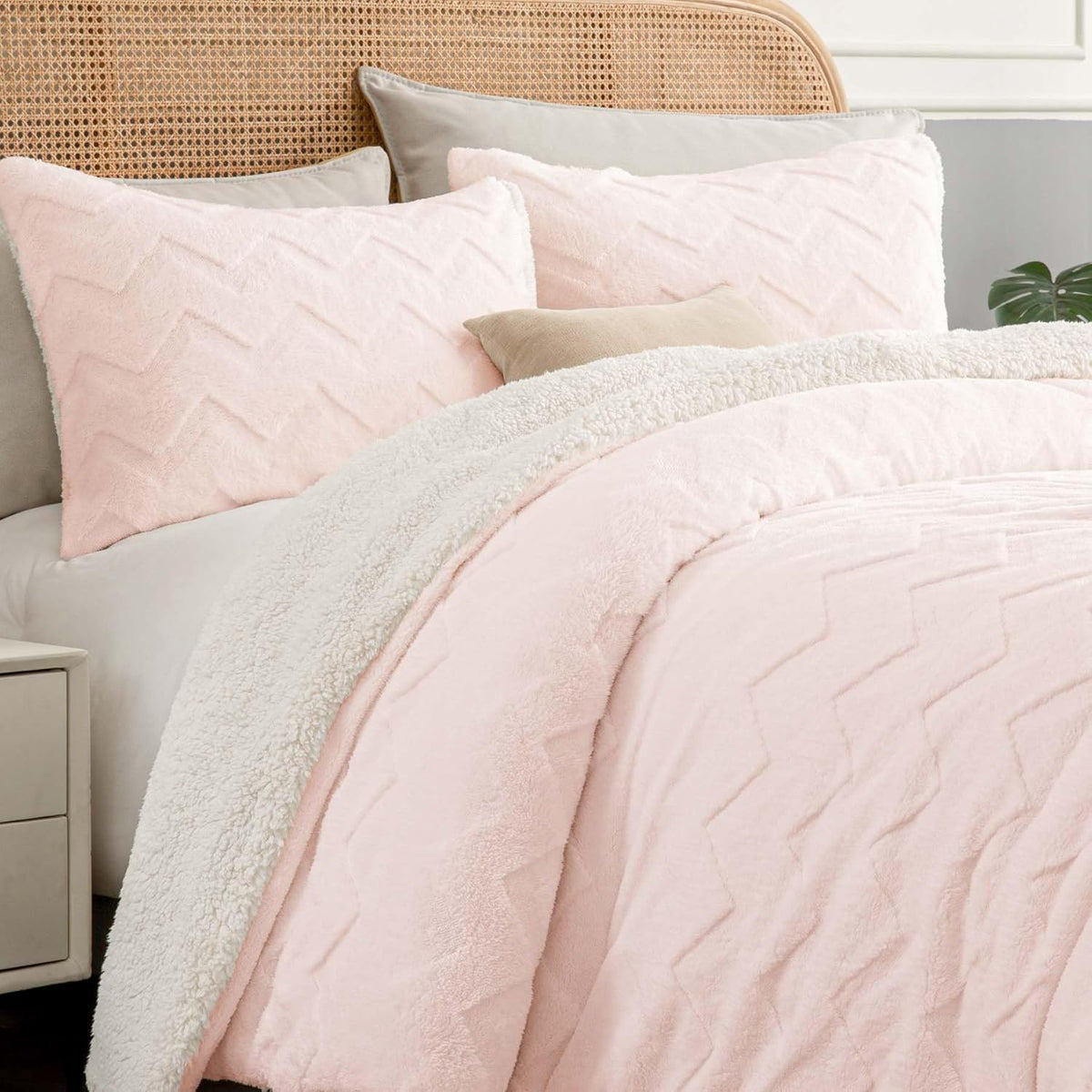 Luxe Flannel Sherpa Comforter Set – 3-Piece Winter Warmth