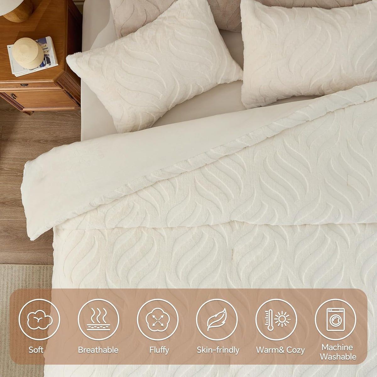 Luxe Flannel Faux Fur Comforter Set – Plush Winter Bedding