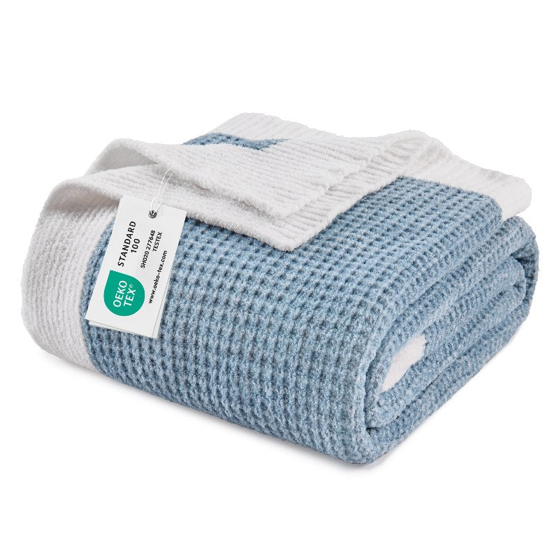 Boho Chenille Knit Throw Blanket – Cozy Texture for Couch & Bed