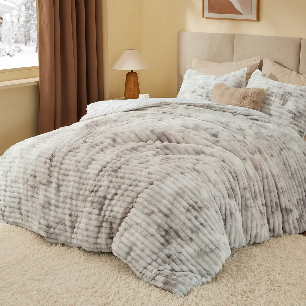 Luxe Flannel Fleece Comforter Set – Warm Plush Bedding