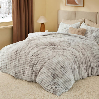 Luxe Flannel Fleece Comforter Set – Warm Plush Bedding