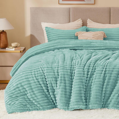 Luxe Flannel Fleece Comforter Set – Warm Plush Bedding