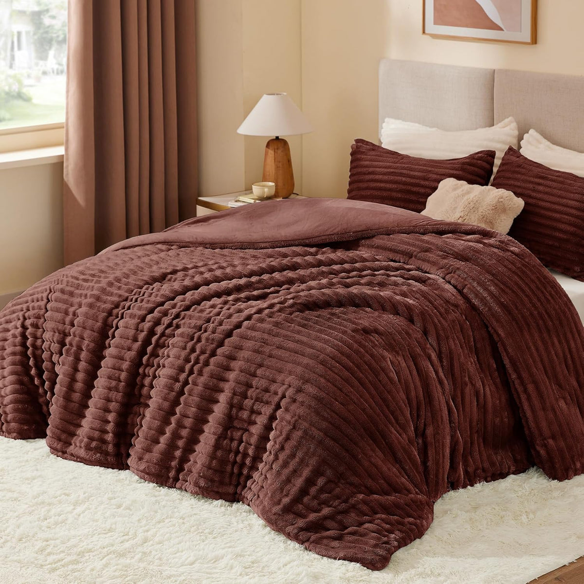 Luxe Flannel Fleece Comforter Set – Warm Plush Bedding