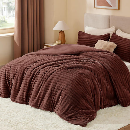 Luxe Flannel Fleece Comforter Set – Warm Plush Bedding
