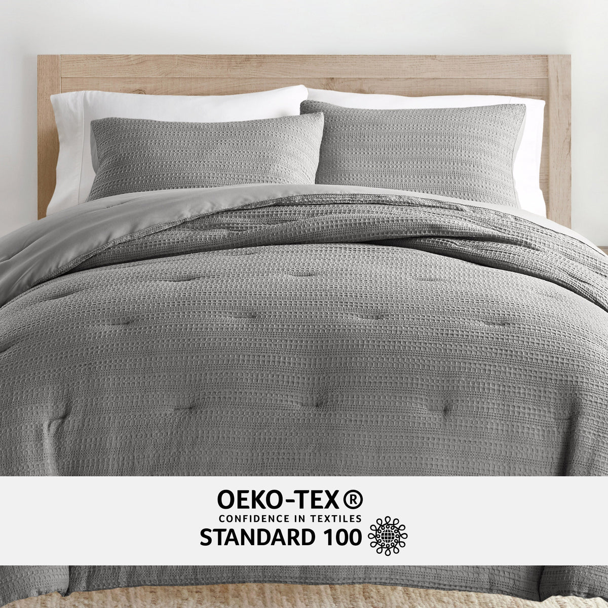 Waffle Textured Down-Alternative Comforter Set