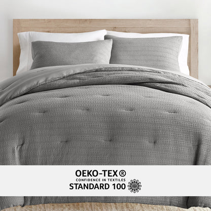 Waffle Textured Down-Alternative Comforter Set