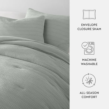 Waffle Textured Down-Alternative Comforter Set