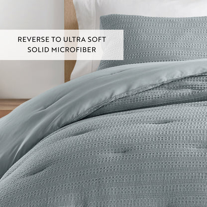 Waffle Textured Down-Alternative Comforter Set