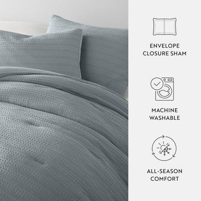 Waffle Textured Down-Alternative Comforter Set