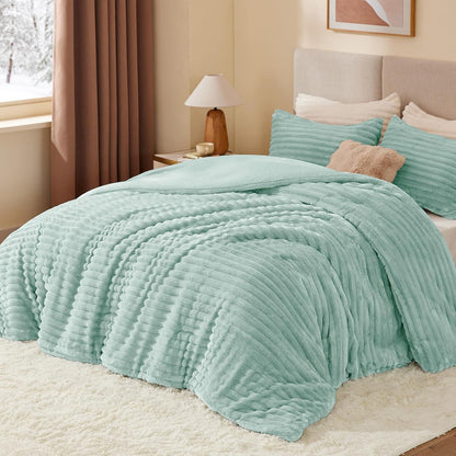 Luxe Flannel Fleece Comforter Set – Warm Plush Bedding