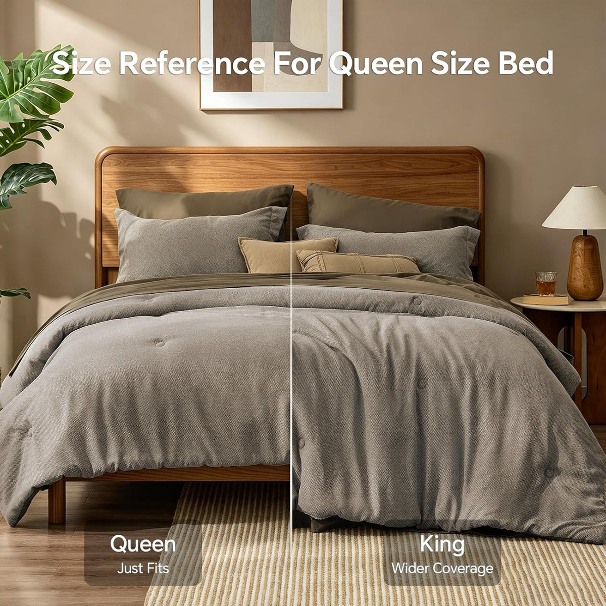 Boho Linen-Texture Comforter Set – 7-Piece All-Season Bedding