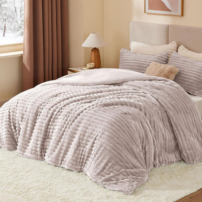 Luxe Flannel Fleece Comforter Set – Warm Plush Bedding