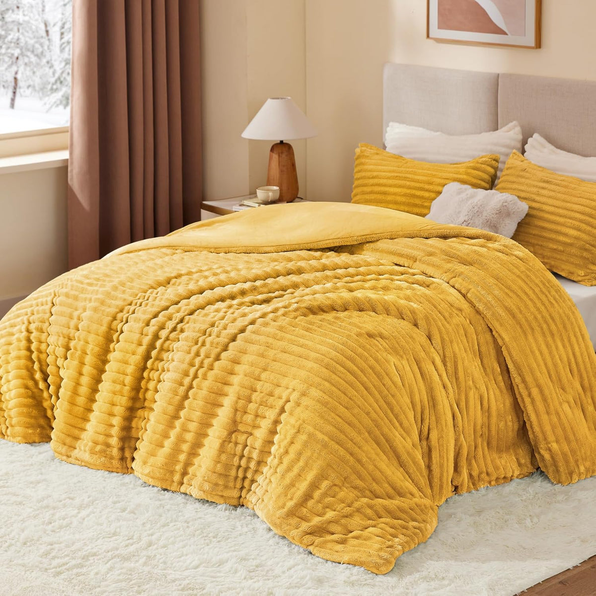 Luxe Flannel Fleece Comforter Set – Warm Plush Bedding