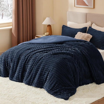 Luxe Flannel Fleece Comforter Set – Warm Plush Bedding