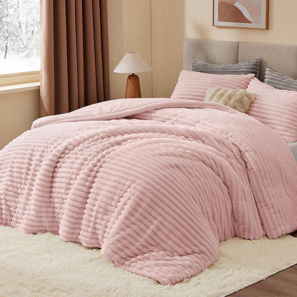 Luxe Flannel Fleece Comforter Set – Warm Plush Bedding
