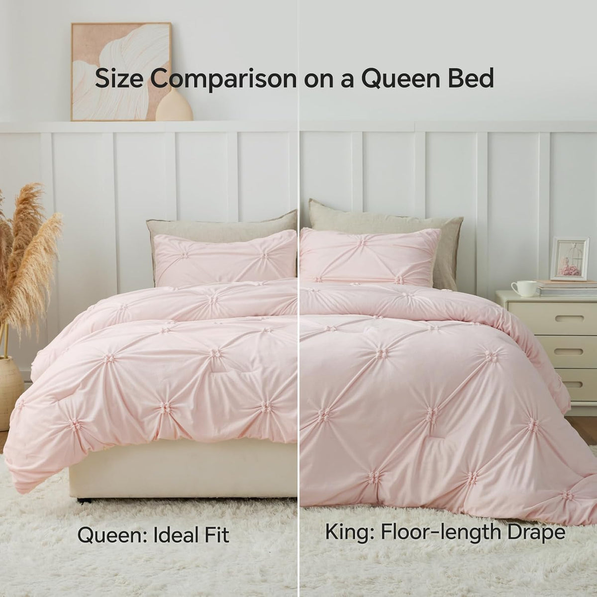 Luxe Flannel Pintuck Sherpa Comforter Set – 3-Piece Winter Warmth