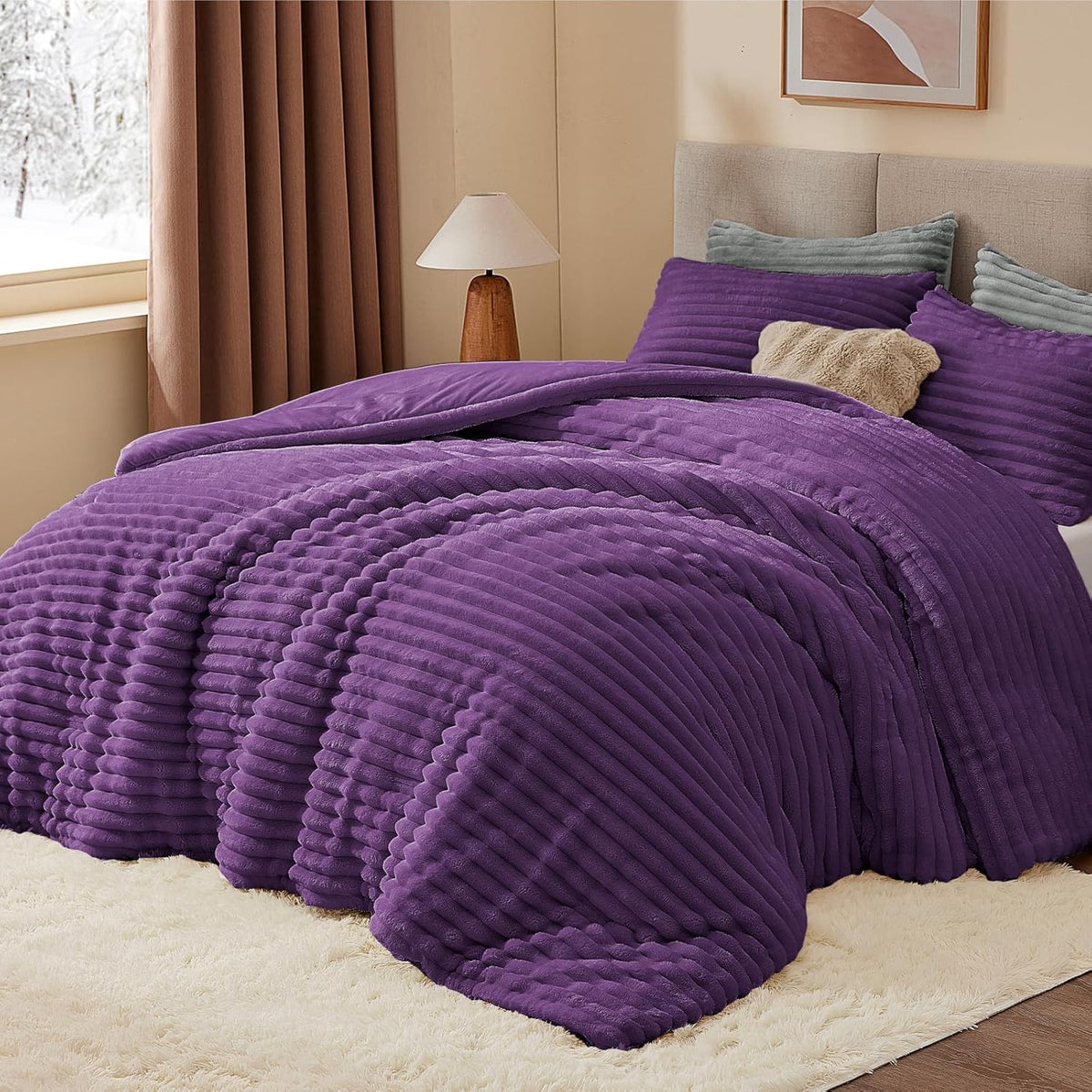 Luxe Flannel Fleece Comforter Set – Warm Plush Bedding