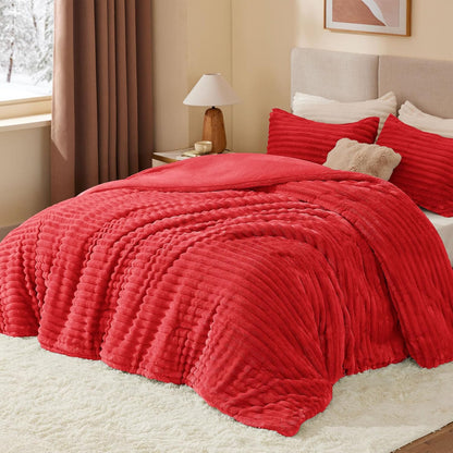 Luxe Flannel Fleece Comforter Set – Warm Plush Bedding