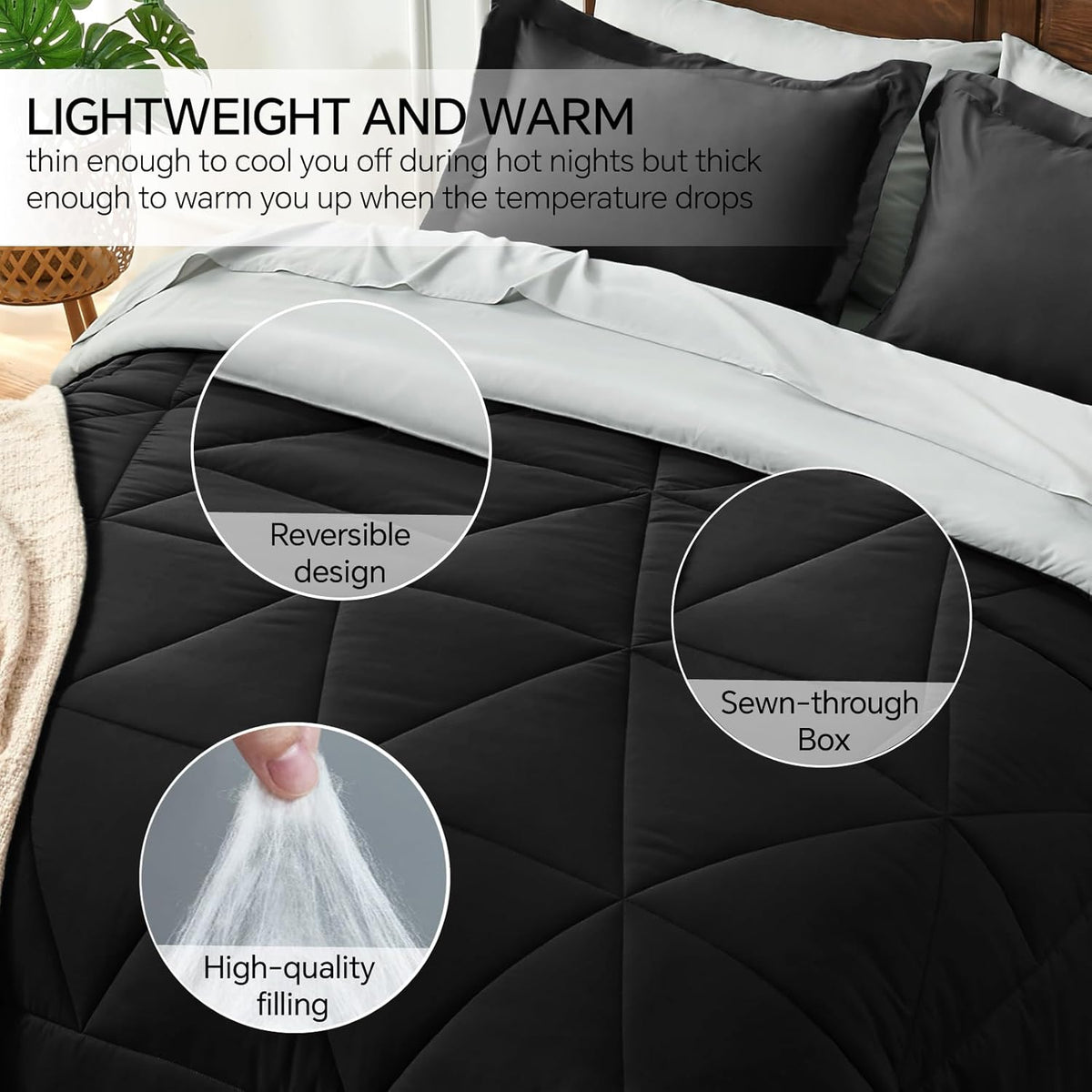 Luxe Reversible Comforter Set – 7-Piece All-Season Bedding with Sheets