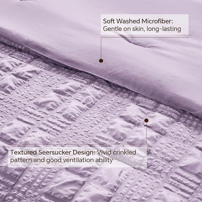 Crisp Percale Seersucker Comforter Set – 3-Piece All-Season