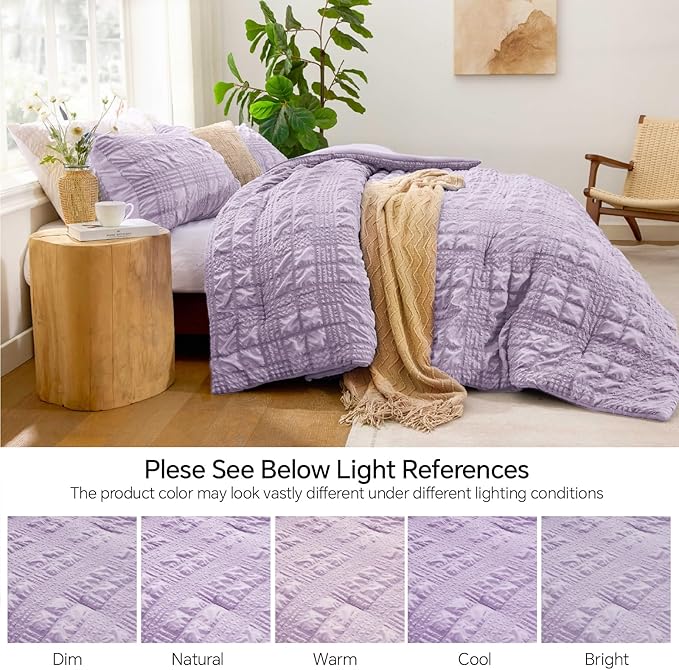 Crisp Percale Seersucker Comforter Set – 3-Piece All-Season