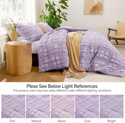 Crisp Percale Seersucker Comforter Set – 3-Piece All-Season