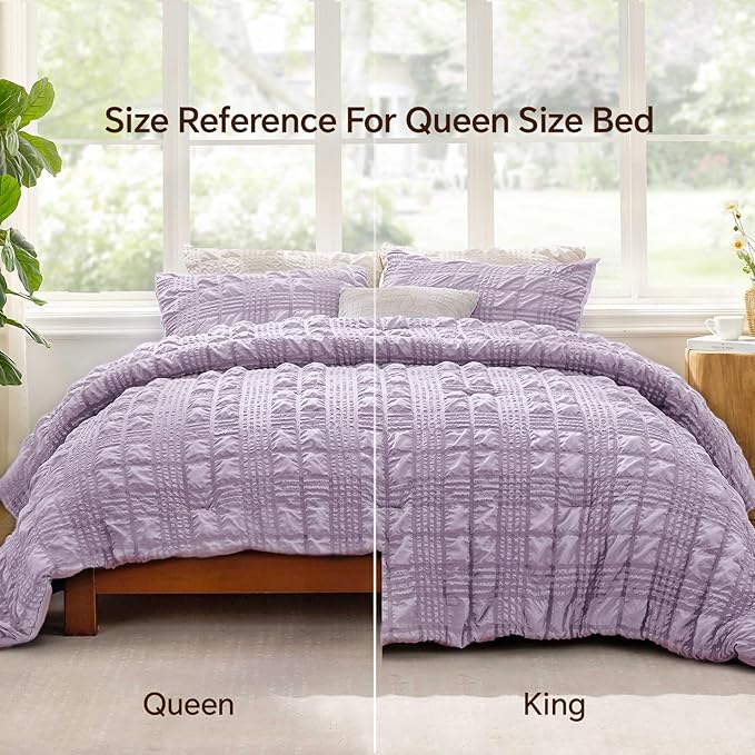 Crisp Percale Seersucker Comforter Set – 3-Piece All-Season
