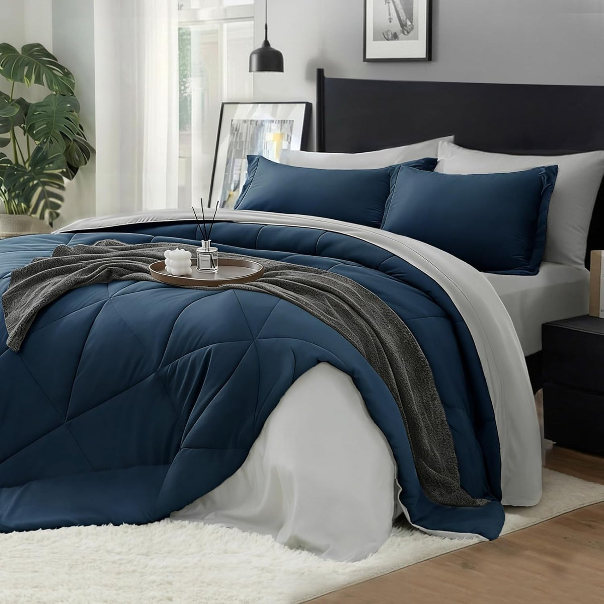 Luxe Reversible Comforter Set – 7-Piece All-Season Bedding with Sheets