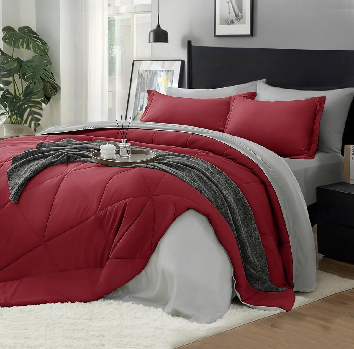 Luxe Reversible Comforter Set – 7-Piece All-Season Bedding with Sheets
