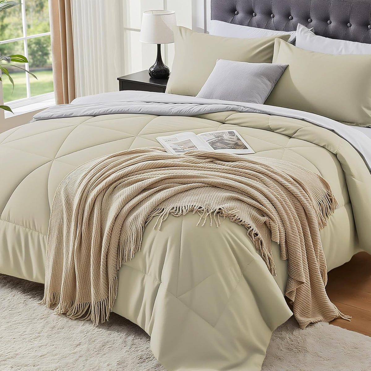 Luxe Reversible Comforter Set – 7-Piece All-Season Bedding with Sheets