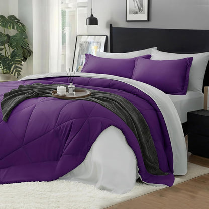 Luxe Reversible Comforter Set – 7-Piece All-Season Bedding with Sheets