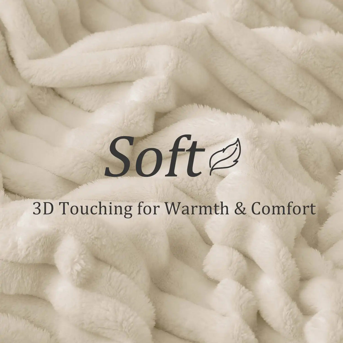 Textured Ribbed Fleece Throw Blanket – 300GSM Striped Plush