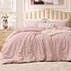 Boho Tufted Jacquard Comforter Set – Blush, Lightweight All-Season