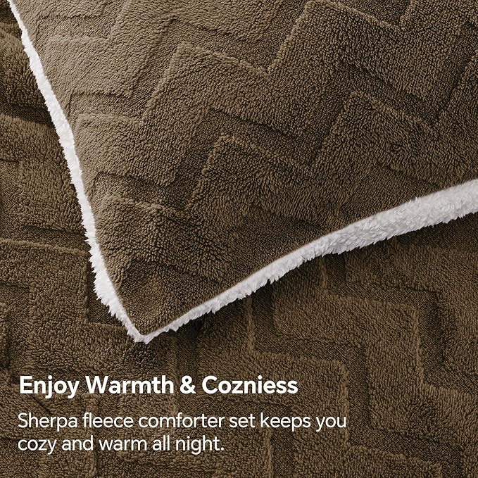 Luxe Flannel Sherpa Comforter Set – 3-Piece Winter Warmth
