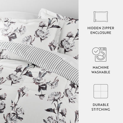 Vintage Magnolia Reversible Down-Alternative Comforter Set
