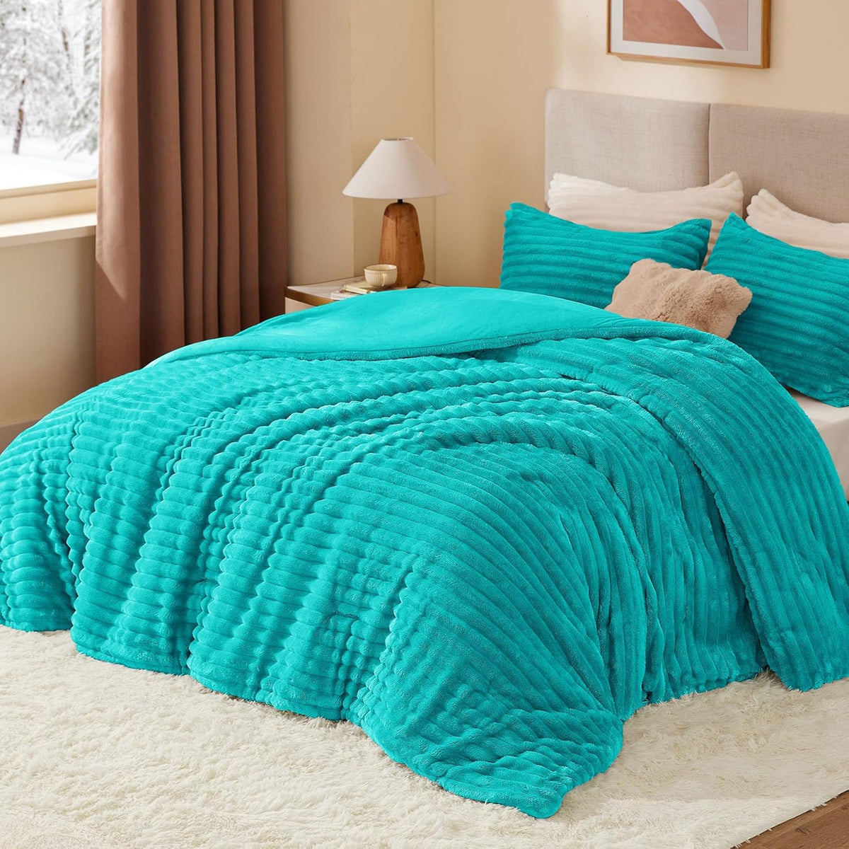 Luxe Flannel Fleece Comforter Set – Warm Plush Bedding