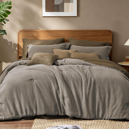 Boho Linen-Texture Comforter Set – 7-Piece All-Season Bedding