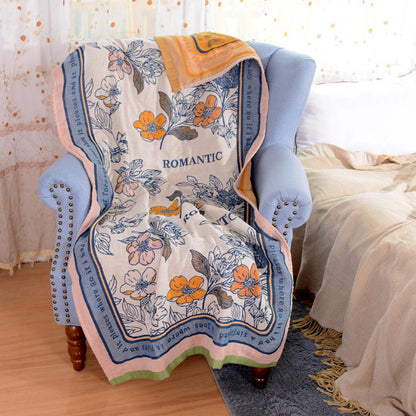 Flower Mixed Color Reversible Bath Towel