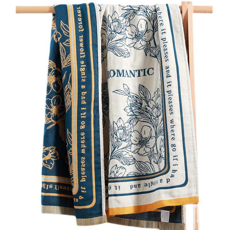 Flower Mixed Color Reversible Bath Towel
