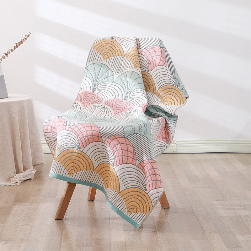 Shell Print Jacquard Cotton Bath Towel