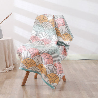 Shell Print Jacquard Cotton Bath Towel