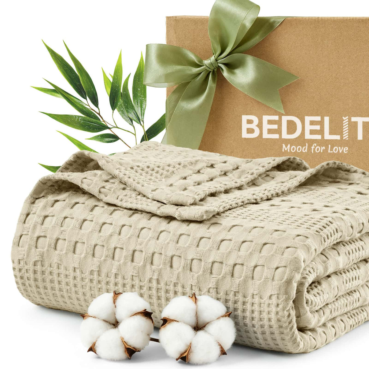 Luxe Bamboo Viscose Waffle Blanket – Lightweight Cooling Throw