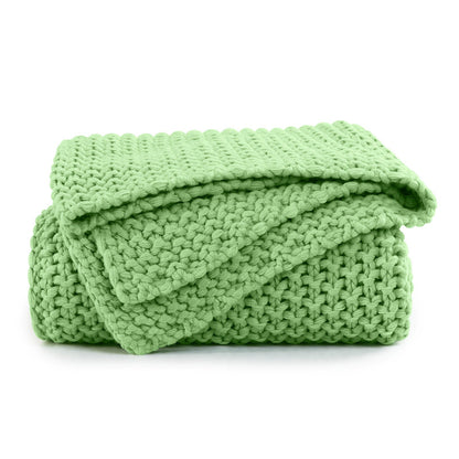 Boho Chunky Cable Knit Throw Blanket – Cozy Woven Texture