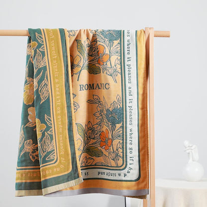 Flower Mixed Color Reversible Bath Towel
