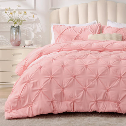 Boho Pintuck Comforter Set – 7-Piece Lightweight All-Season Bedding