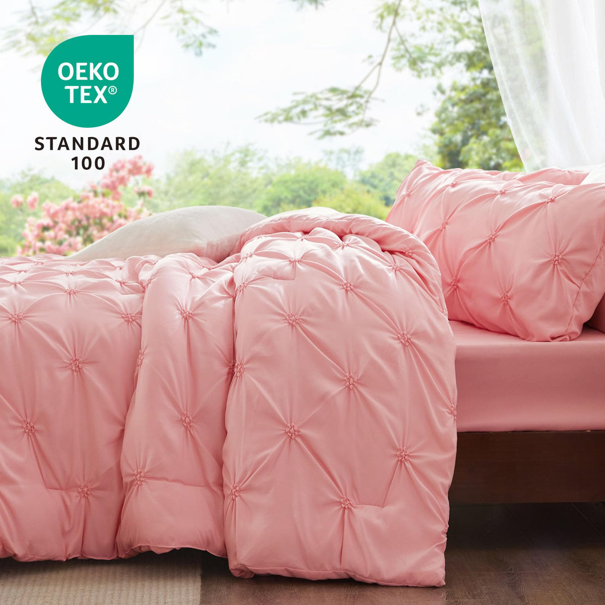 Boho Pintuck Comforter Set – Lightweight All-Season Bedding