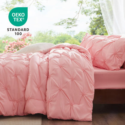 Boho Pintuck Comforter Set – Lightweight All-Season Bedding