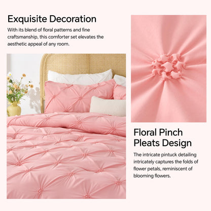 Boho Pintuck Comforter Set – Lightweight All-Season Bedding